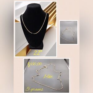 14kt gold necklace. 22" length.